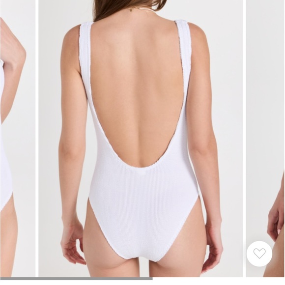 Bone Eye Crinkle One Piece Bathing Suit White - Picture 6 of 10
